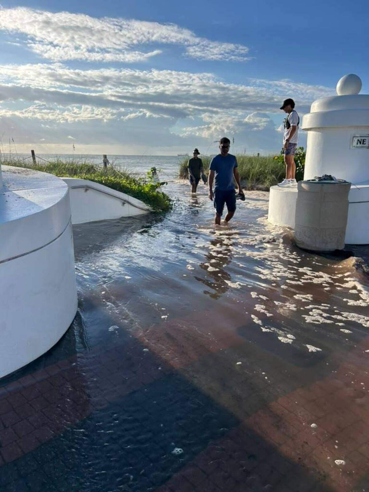Floodwaters reached beyond the sands of Fort Lauderdale Beach on Sunday. The high tide was the highest on record in Fort Lauderdale since NOAA installed real time sensors to measure water levels.